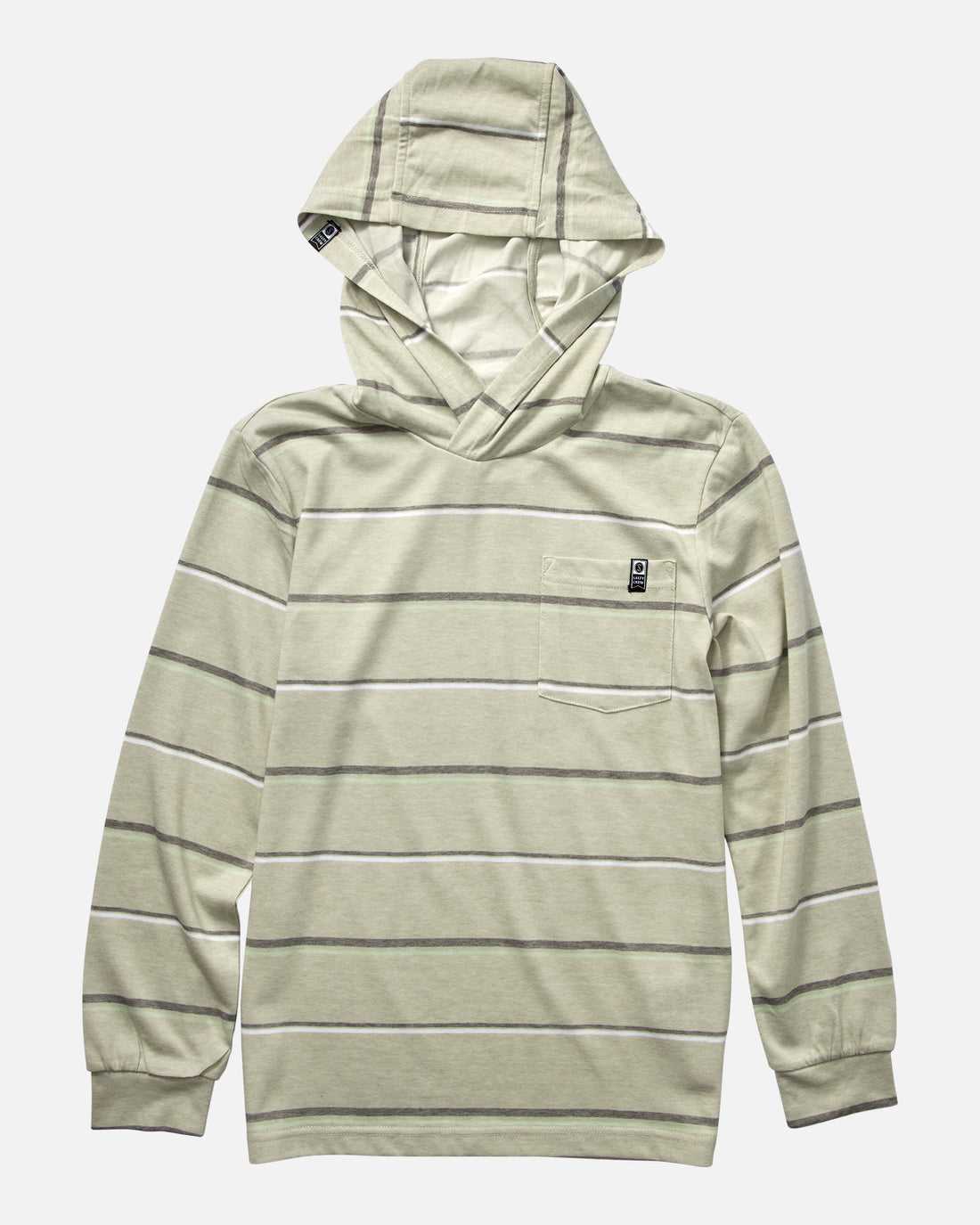 Gray Salty Crew Pin Line Hooded Tech Tee | 38BJVGKMA