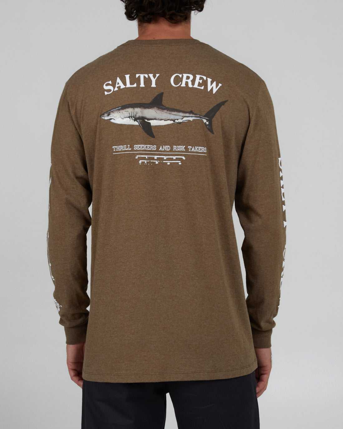 MOCHA HEATHER Salty Crew Bruce Classic L/S Tee | 45EHDNSTW