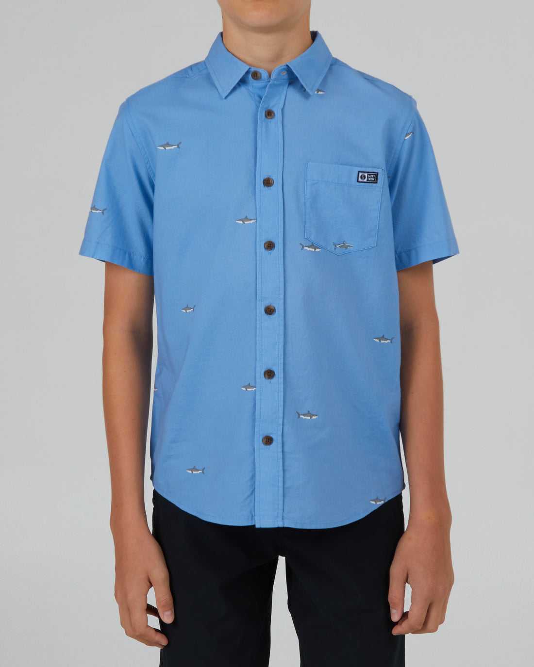 Marine Blue Salty Crew Seaside S/S Woven | 67LREIKHD