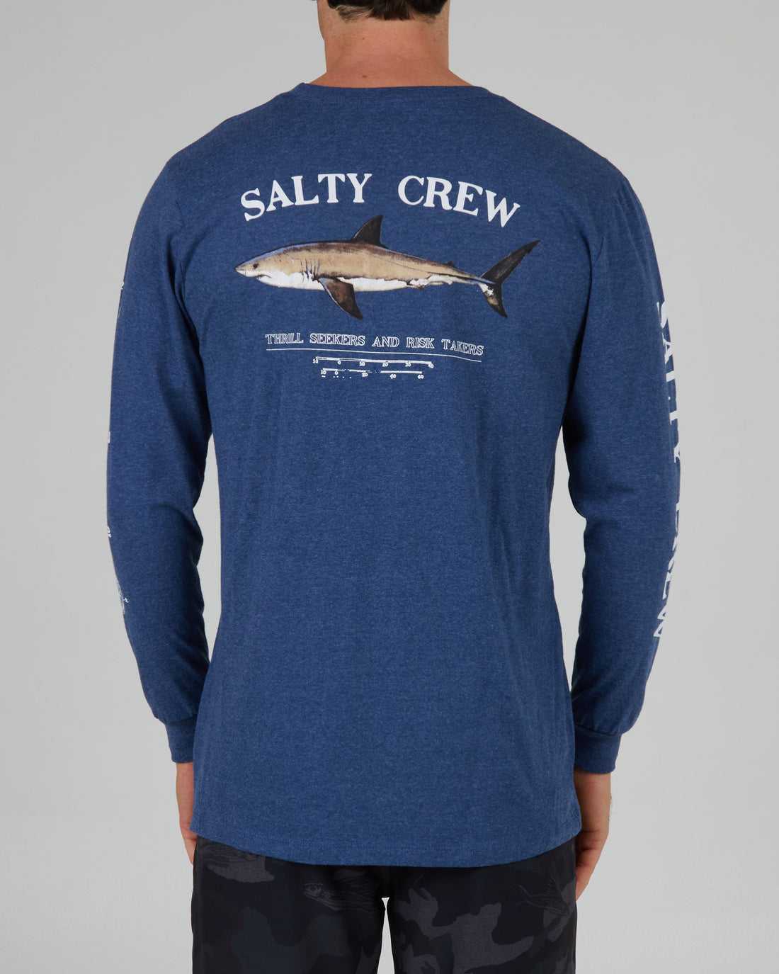 Navy Heather Salty Crew Bruce Classic L/S Tee | 85NETVDJM