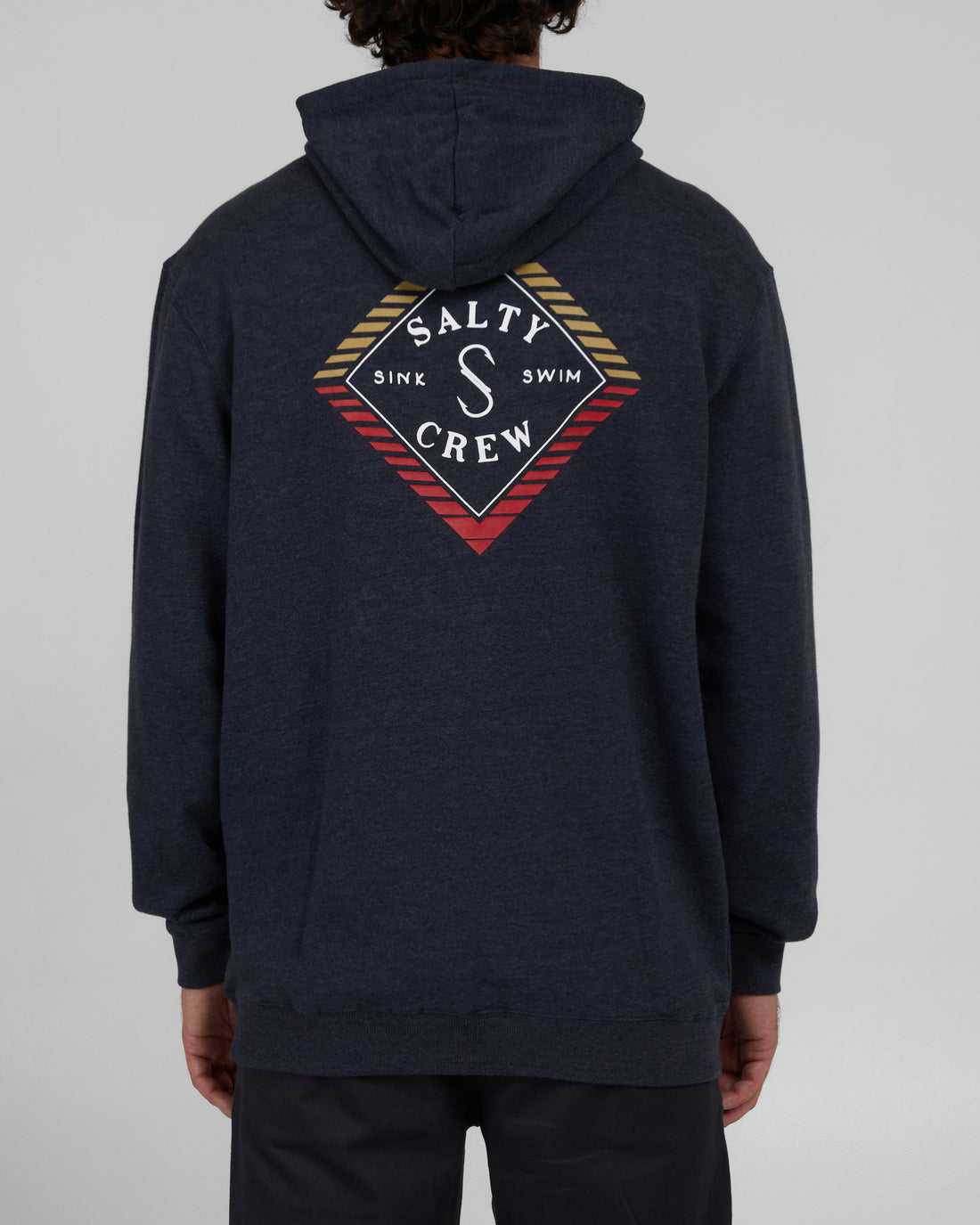 Navy Heather Salty Crew Faded Zip Fleece Hoodie | 75AVIRMNU