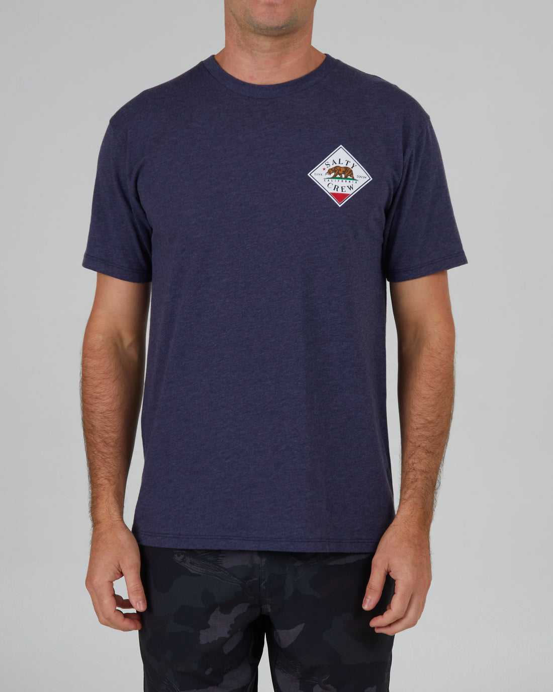 Navy Heather Salty Crew Tippet Cali Premium Tee | 46TEAYNKH