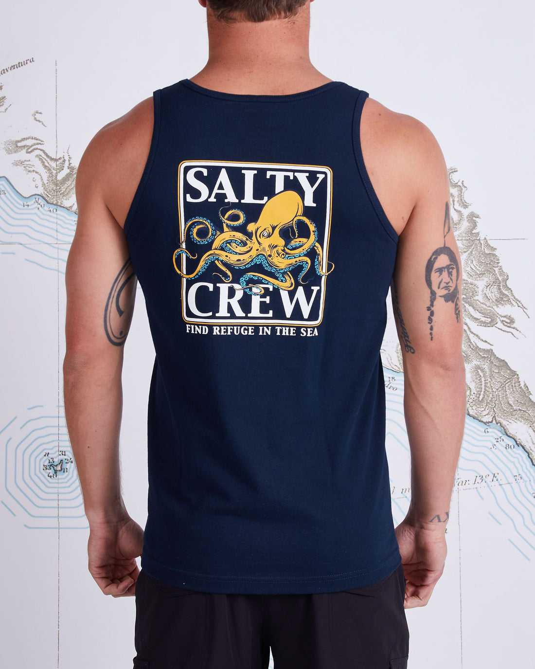 Navy Salty Crew Ink Slinger Tank | 68JIYUMCL