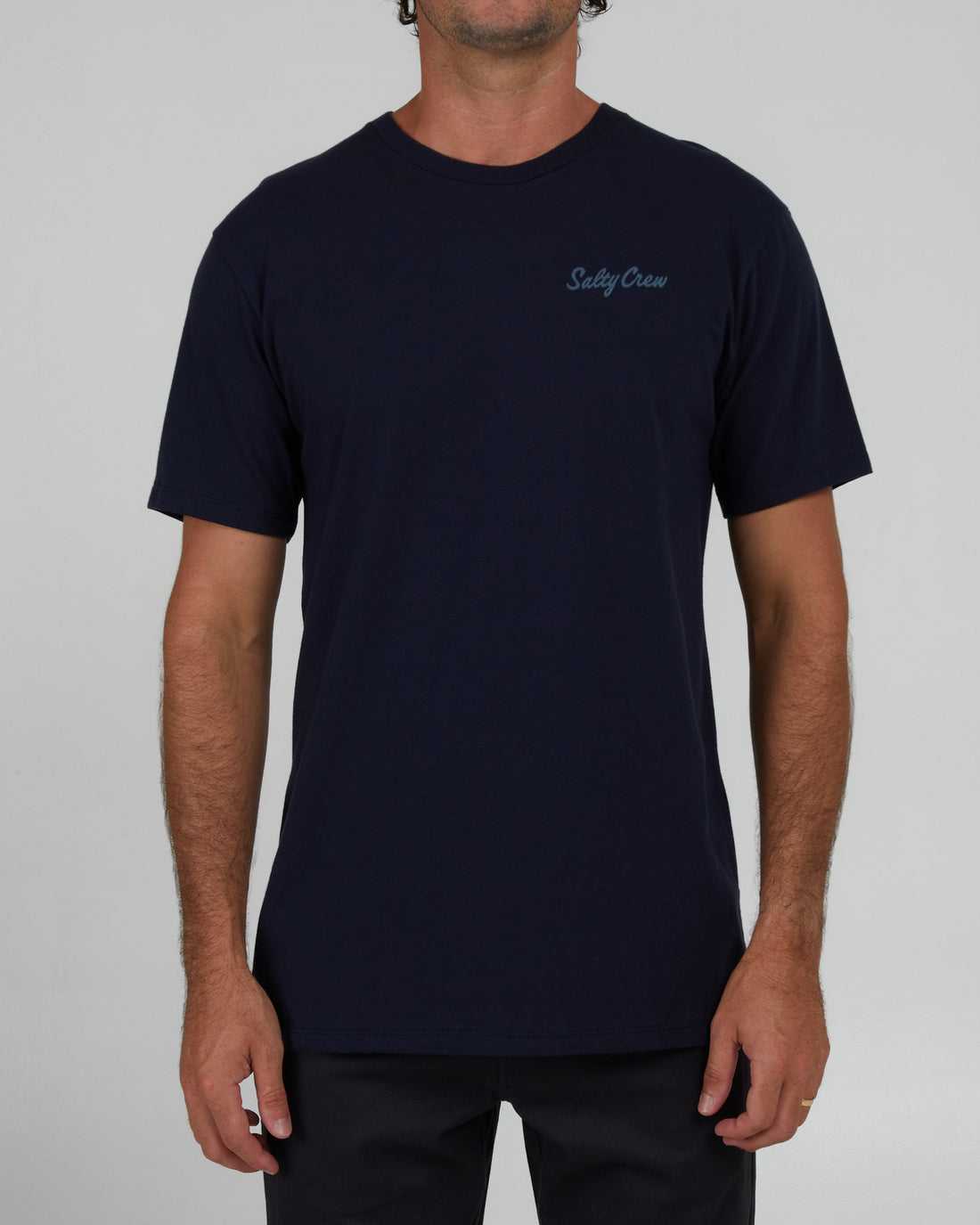 Navy Salty Crew Labeled Premium Tee | 89LPKCUNY