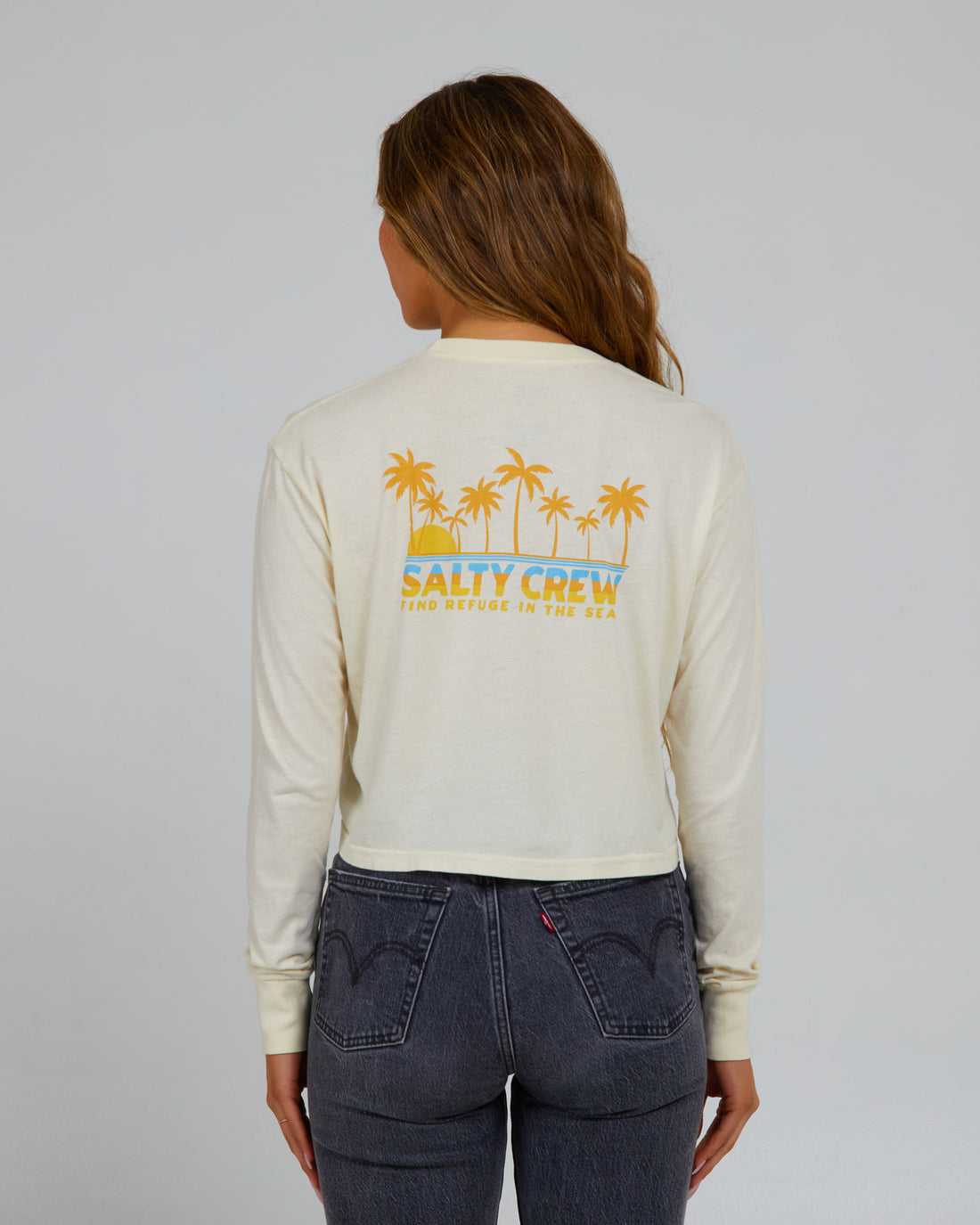 Off White Salty Crew Boardwalk L/S Crop | 14KUFNMTH