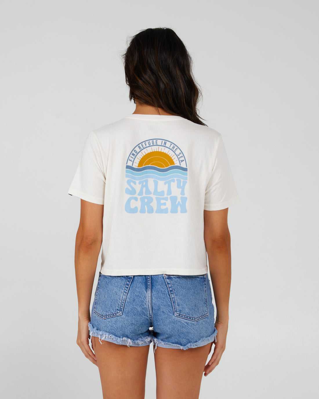 Off White Salty Crew Sundown Crop Tee | 74SXRYOVU