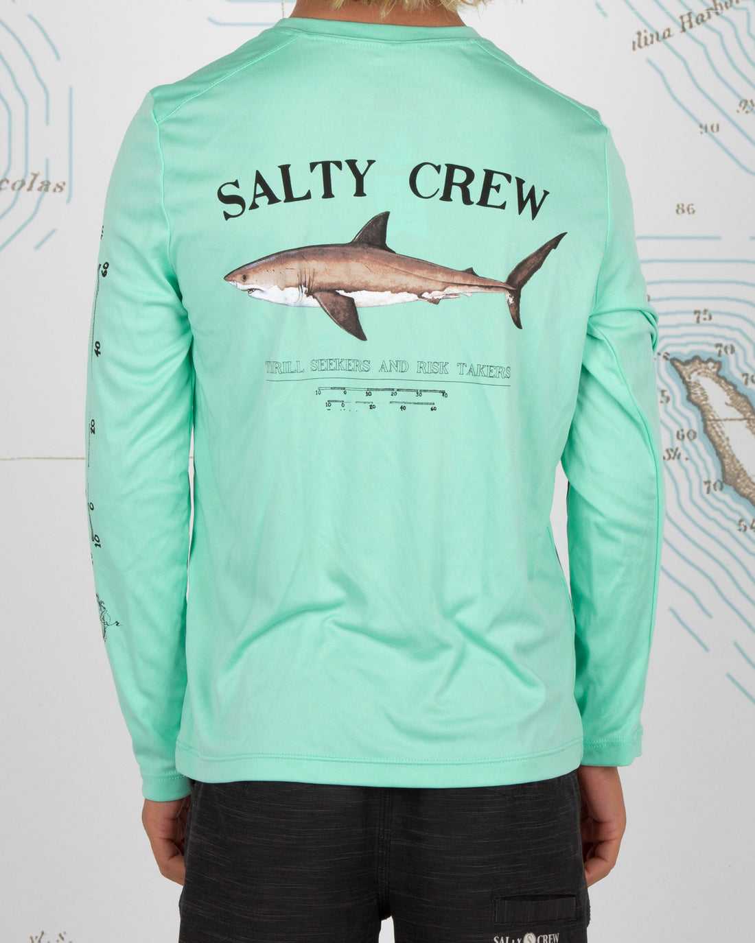 Sea Foam Salty Crew Bruce L/S Sunshirt | 45FXTGKWH