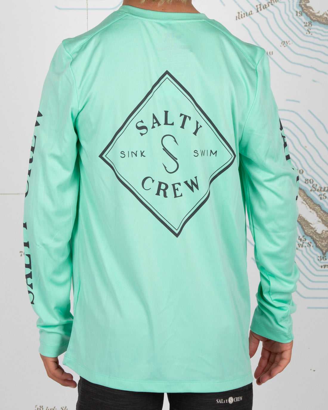 Sea Foam Salty Crew Tippet L/S Sunshirt | 25BCDSNQG