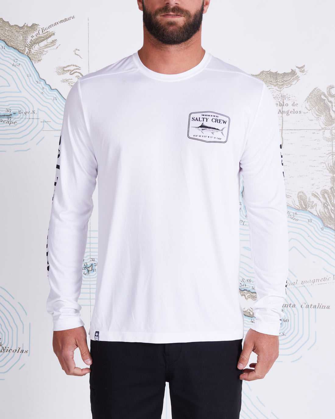 Stealth White L/S Rashguard Salty Crew Stealth L/S Sunshirt | 57EMNULOS