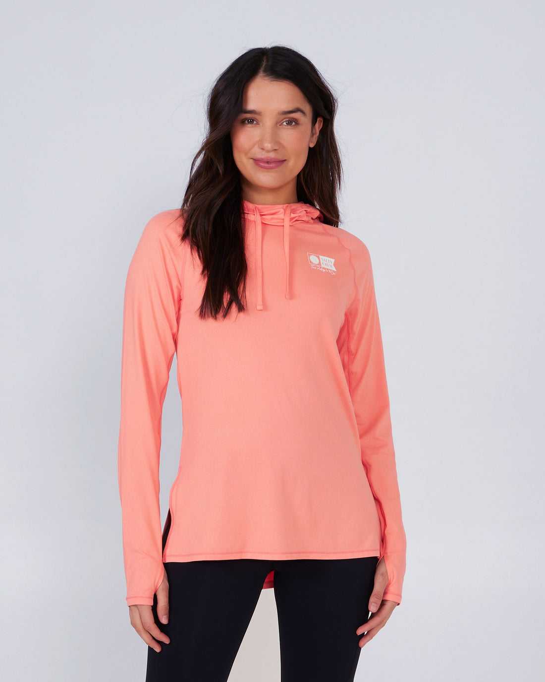 Sunrise Coral Salty Crew Thrill Seekers Hooded Sunshirt | 32ZTVDYAH