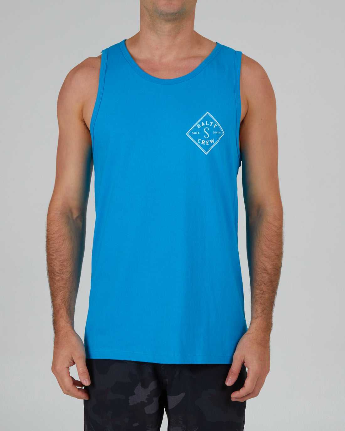 Turquoise Heather Salty Crew Tippet Tank | 82NSZLKAB