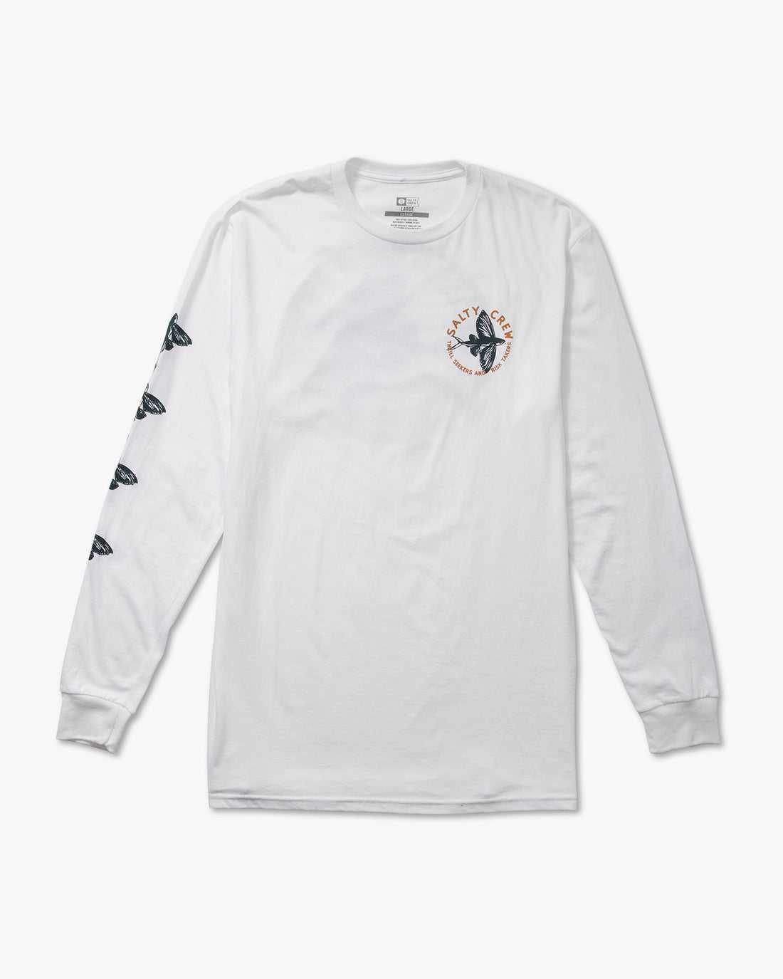 White Salty Crew Fly By L/S Tee | 48MYXFNIG