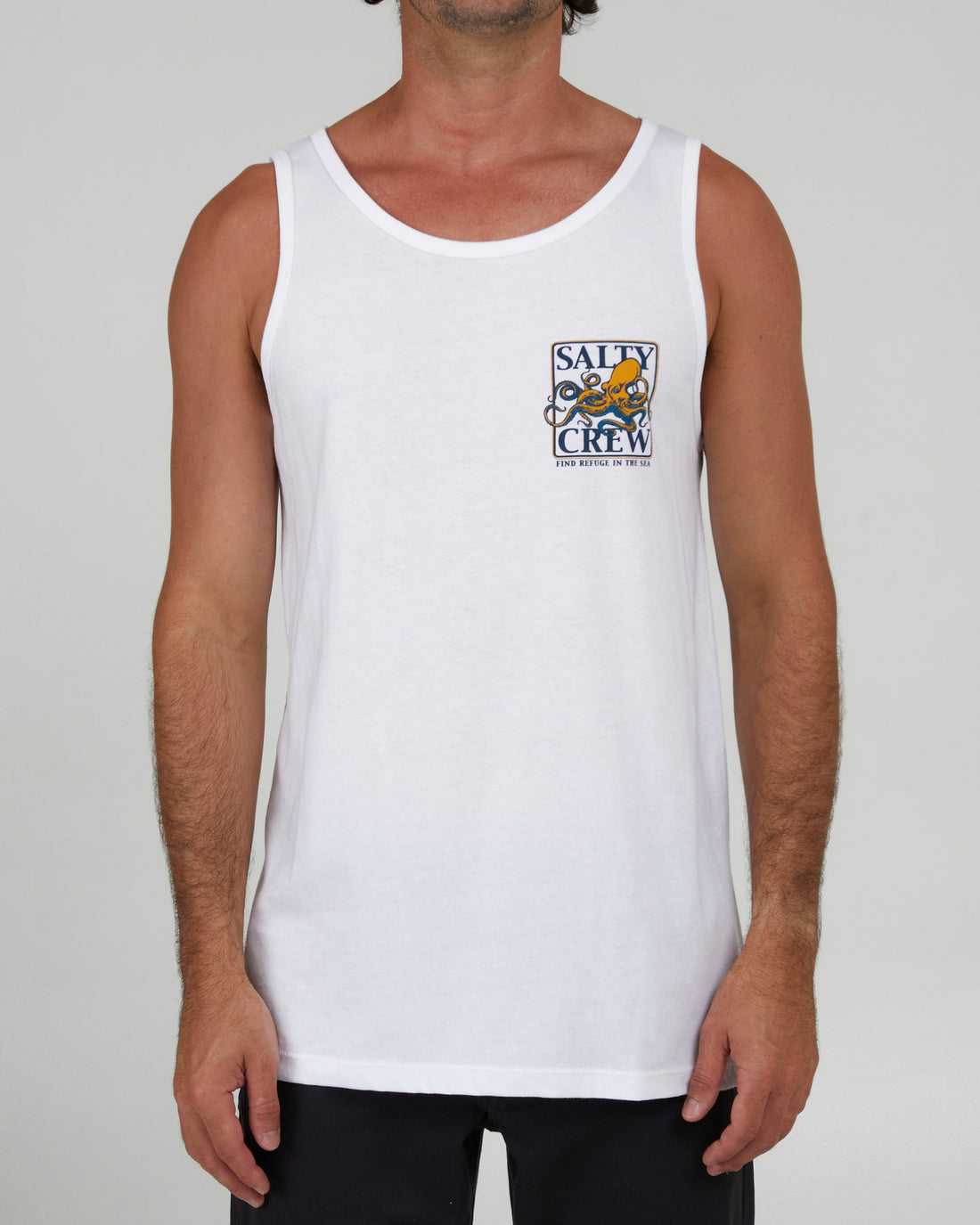 White Salty Crew Ink Slinger Tank | 89VXUTBLQ